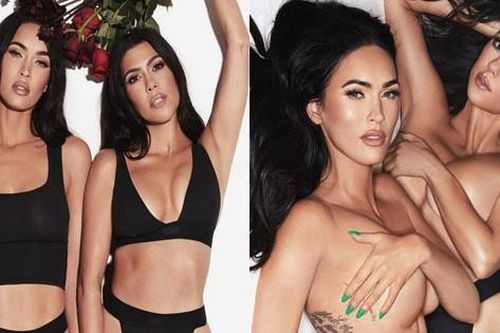 Megan Fox và Kourtney Kardashian để ngực trần táo bạo trong bộ ảnh nội y đôi