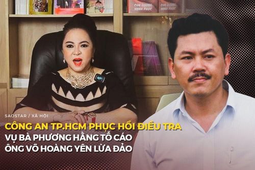 Công an TP.HCM phục hồi điều tra vụ bà Phương Hằng tố cáo ông Võ Hoàng Yên lừa đảo