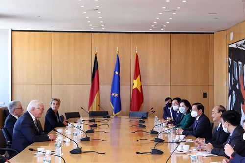 Hình ảnh Chủ tịch nước Nguyễn Xuân Phúc gặp Tổng thống Đức