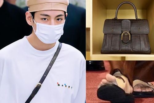 V BTS lại 'gây bão' truyền thông với chiếc túi xa hoa 50.000 USD và… ngón chân cái