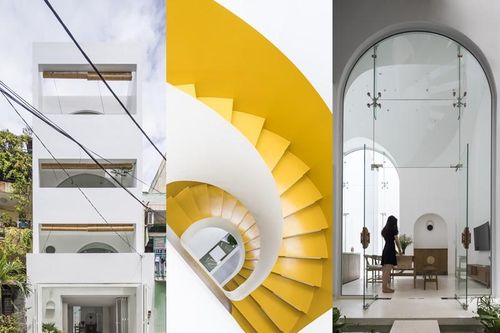 Nhà 80m2 nội thất tối giản, tường mái vòm độc đáo
