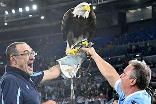 Sarri mang đại bàng vào sân ăn mừng, Mourinho nổi cáu với phóng viên