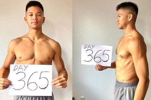 Trọng Hiếu khoe body '6 múi' chuẩn chỉnh sau 365 ngày ăn chay