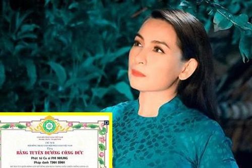 Phi Nhung được Giáo Hội Phật giáo tuyên dương vì hoạt động thiện nguyện thời dịch COVID-19