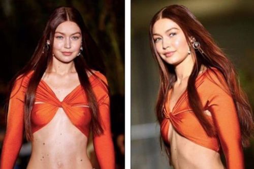 Gigi Hadid không nội y, pose dáng đẹp như tạc tượng trên sàn runway