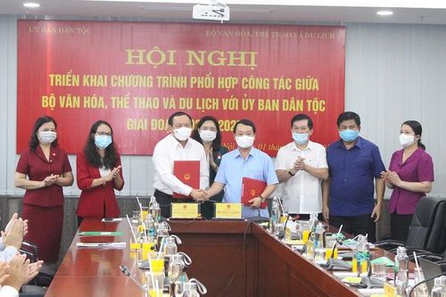 Ủy ban Dân tộc và Bộ Văn hóa, Thể thao và Du lịch triển khai Chương trình phối hợp công tác giai đoạn 2021-2025