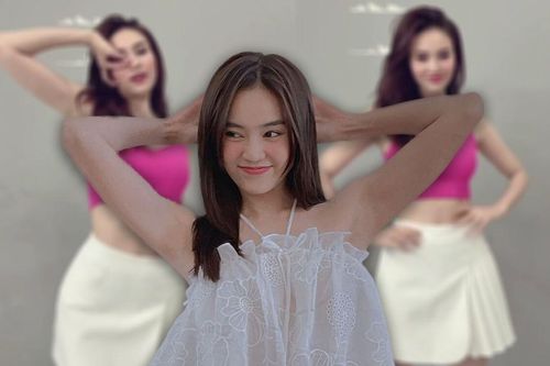 Ninh Dương Lan Ngọc tiếp tục bắt trend cực điêu luyện, khoe luôn cơ bụng giống hệt Jeon Somi