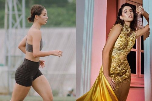 Trầm trồ với nhan sắc của Á hậu Miss Universe Singapore thi đấu ở vòng loại Asian Cup 2022