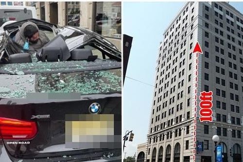 Rơi từ tầng 9 xuống trúng xe ô tô BMW, một người ở Mỹ sống sót kỳ diệu, đứng dậy được ngay