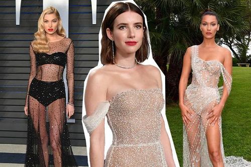 9 bộ đầm xuyên thấu được các người đẹp Hollywood lăng xê