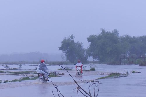 Đường liên huyện Thanh Thủy đi Thanh Sơn bị ngập cục bộ