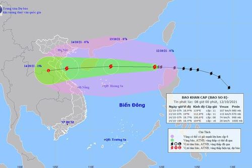Kompasu vào Biển Đông thành bão số 8 gây ra đợt mưa rất to