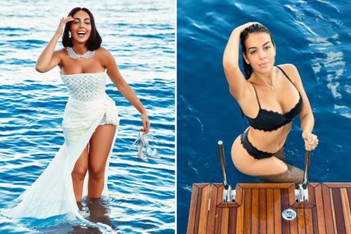 Bạn gái Ronaldo khoe đường cong cơ thể khi diện váy trắng xuống biển