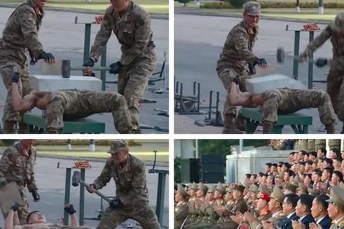 Binh sĩ Triều Tiên biểu diễn công phu đặc dị trước lãnh đạo Kim Jong-un