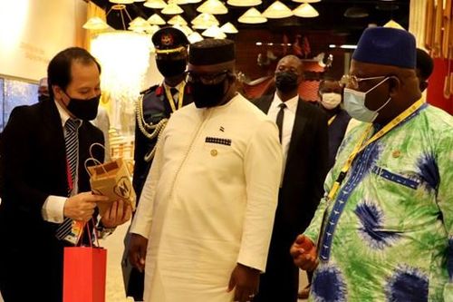 Tổng thống Cộng hòa Sierra Leone thăm Nhà Triển lãm Việt Nam