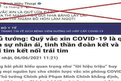 Đăng tin sai sự thật về Quỹ vắc xin, người đàn ông ở Quảng Nam bị phạt 7,5 triệu đồng