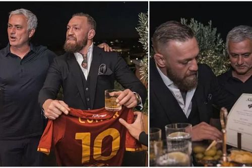 Võ sĩ huyền thoại McGregor tay bắt mặt mừng với 'Người đặc biệt' Mourinho