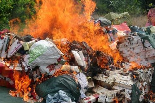 Tiêu hủy tang vật vi phạm trị giá trên 2,5 tỷ đồng