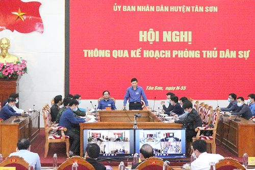 Tân Sơn diễn tập khu vực phòng thủ huyện năm 2021