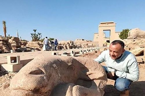 Phát hiện tượng đầu cừu khổng lồ trên 'Đại lộ Nhân sư' ở Ai Cập