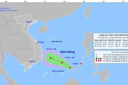 Vùng áp thấp vào Biển Đông, có thể mạnh lên thành áp thấp nhiệt đới