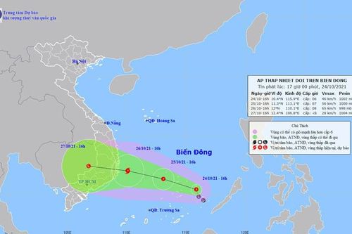Áp thấp nhiệt đới có thể mạnh lên thành bão số 9