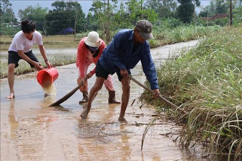 Người dân vùng lũ Quảng Ngãi khẩn trương dọn dẹp nhà cửa sau lũ