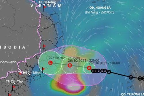 Tối 26-10, áp thấp nhiệt đới trên vùng biển Khánh Hòa-Bình Thuận