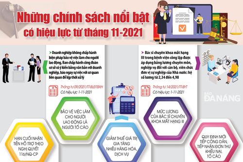 Những chính sách nổi bật hiệu lực từ tháng 11-2021