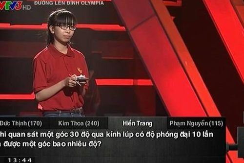 Câu hỏi Olympia dễ nhất lịch sử thí sinh vẫn trả lời sai đầy khó hiểu: Góc 30 độ qua kính lúp có độ phóng đại 10 lần ta được một góc bao nhiêu độ?