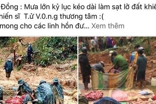 Thông tin 22 chiến sĩ bộ đội bị đất sạt lở vùi lấp tại Lâm Đồng là bịa đặt