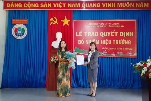 Trường Phổ thông DTNT THCS và THPT liên huyện phía Nam có hiệu trưởng mới
