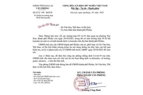 Gia Lai: F0 đi hát karaoke lây Covid-19 cho 43 người