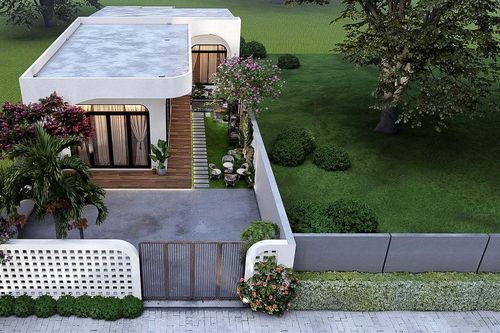 Nhà cấp 4 hình chữ L, xây dựng chỉ 750 triệu đẹp như resort