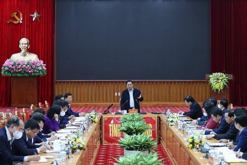 Thủ tướng Phạm Minh Chính làm việc với lãnh đạo chủ chốt tỉnh Cao Bằng