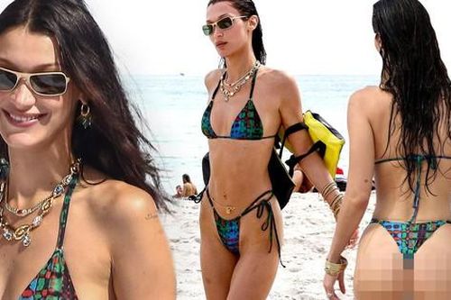 Bella Hadid phô body 'cực phẩm' với bikini siêu bé