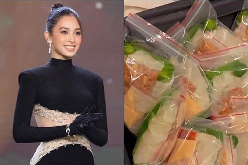 Hoa hậu Tiểu Vy đựng nửa vali toàn món ăn này mang đi công tác