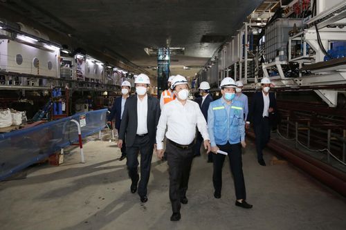 Bí thư Hà Nội kiểm tra dự án đường sắt đô thị đoạn Nhổn - ga Hà Nội
