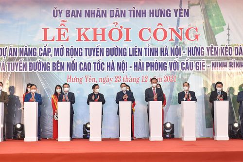 Thủ tướng dự lễ khởi công một số dự án hạ tầng chiến lược để Hưng Yên 'tự lực phát triển'