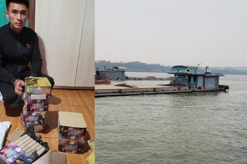 Thủ đoạn mua bán pháo nổ tại tàu chở cát trên sông Hồng