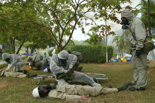 Quân đội diễn tập ứng phó sự cố chất độc quy mô lớn