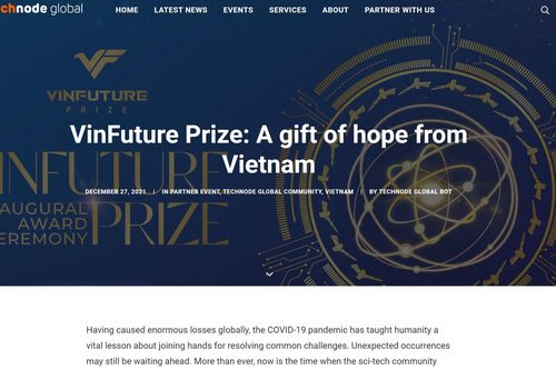 Báo châu Á gọi VinFuture là 'món quà mang theo hi vọng' từ Việt Nam