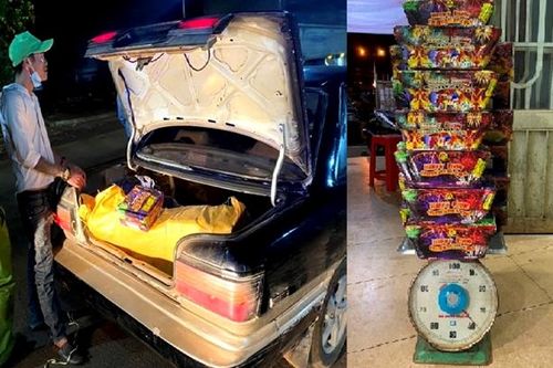 Bắt quả tang đối tượng vận chuyển 38kg pháo nổ