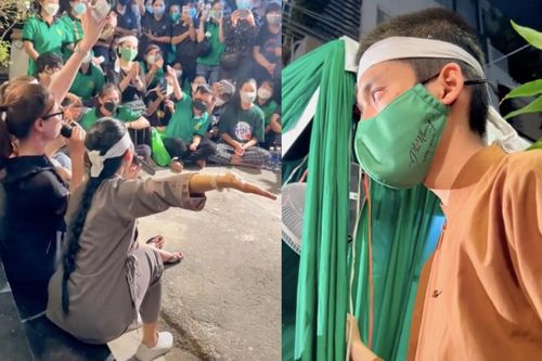Xúc động khoảnh khắc con nuôi Phi Nhung hát trước di ảnh mẹ, Đức Hiếu khép mình vào góc để giấu nước mắt