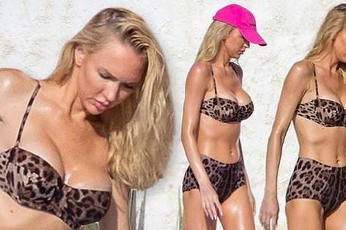 Sao truyền hình Mỹ diện bikini cực 'bốc lửa', tình tứ với chồng ở biển