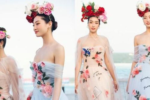 Cùng làm vedette, Hoa hậu Đỗ Mỹ Linh và Lương Thùy Linh xinh đẹp như 'nữ thần mùa Xuân'