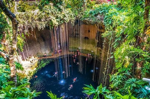 Hố tự nhiên ở Mexico đẹp tựa chốn bồng lai tiên cảnh