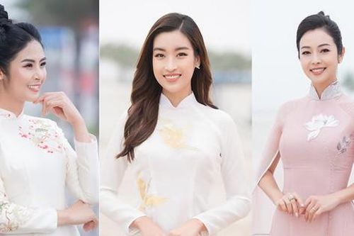 MC Mai Ngọc khoe sắc bên dàn hậu với áo dài dịp cuối năm