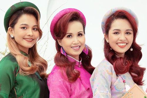 Hoa hậu Diệu Hoa và 2 con gái lai Ấn diện áo dài đón Tết sớm