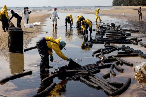 Thái Lan: Một bãi biển trở thành khu vực thảm họa do sự cố tràn dầu
